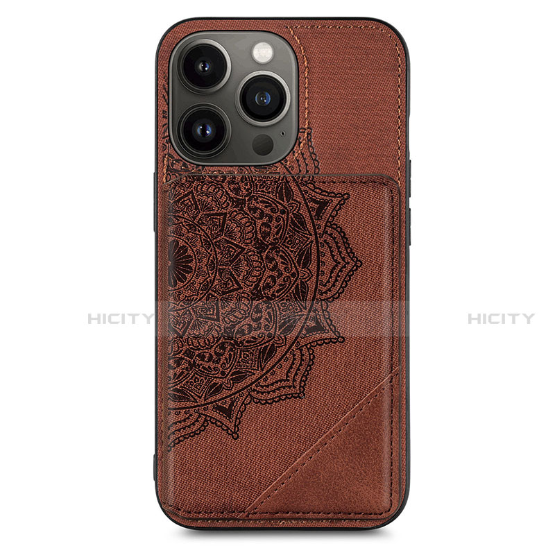 Funda Silicona Gel Goma Patron de Moda Carcasa S06 para Apple iPhone 13 Pro Marron