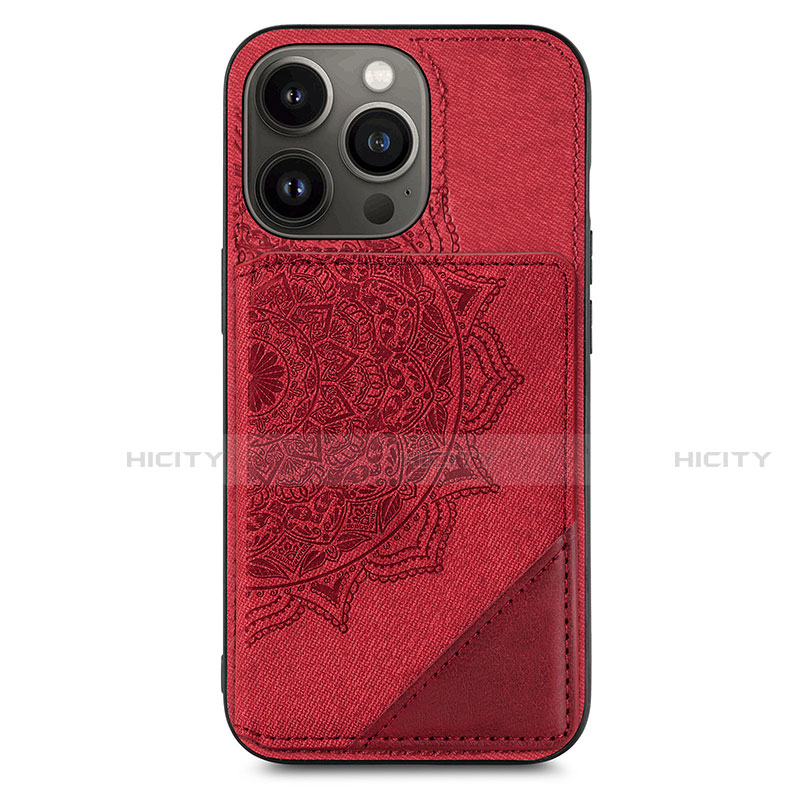 Funda Silicona Gel Goma Patron de Moda Carcasa S06 para Apple iPhone 13 Pro Max Rojo