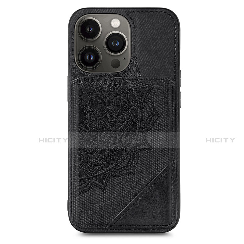 Funda Silicona Gel Goma Patron de Moda Carcasa S06 para Apple iPhone 14 Pro Max Negro