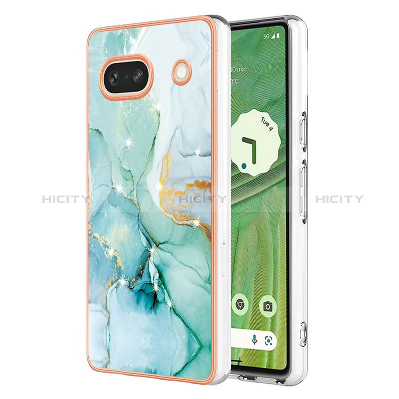 Funda Silicona Gel Goma Patron de Moda Carcasa Y01B para Google Pixel 7a 5G Verde