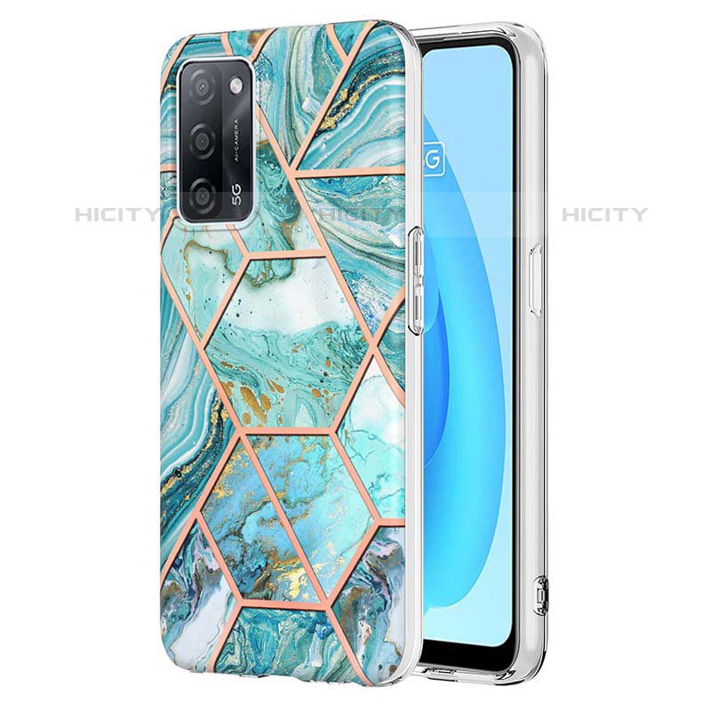 Funda Silicona Gel Goma Patron de Moda Carcasa Y01B para Oppo A53s 5G Menta Verde