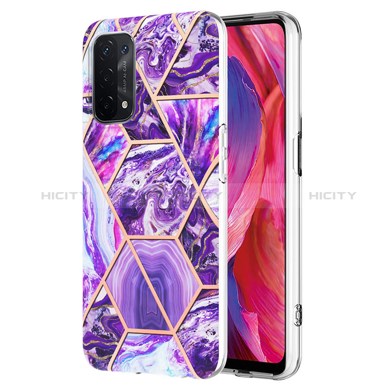 Funda Silicona Gel Goma Patron de Moda Carcasa Y01B para Oppo A54 5G Morado