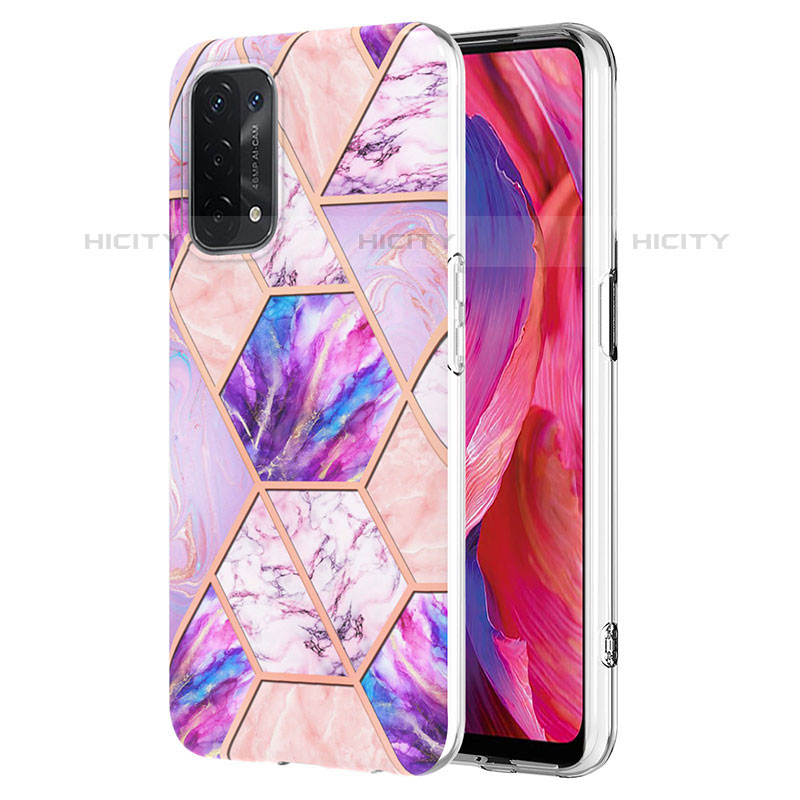 Funda Silicona Gel Goma Patron de Moda Carcasa Y01B para Oppo A93 5G Purpura Claro