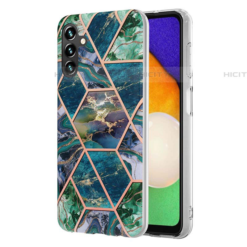 Funda Silicona Gel Goma Patron de Moda Carcasa Y01B para Samsung Galaxy A04s Verde Noche