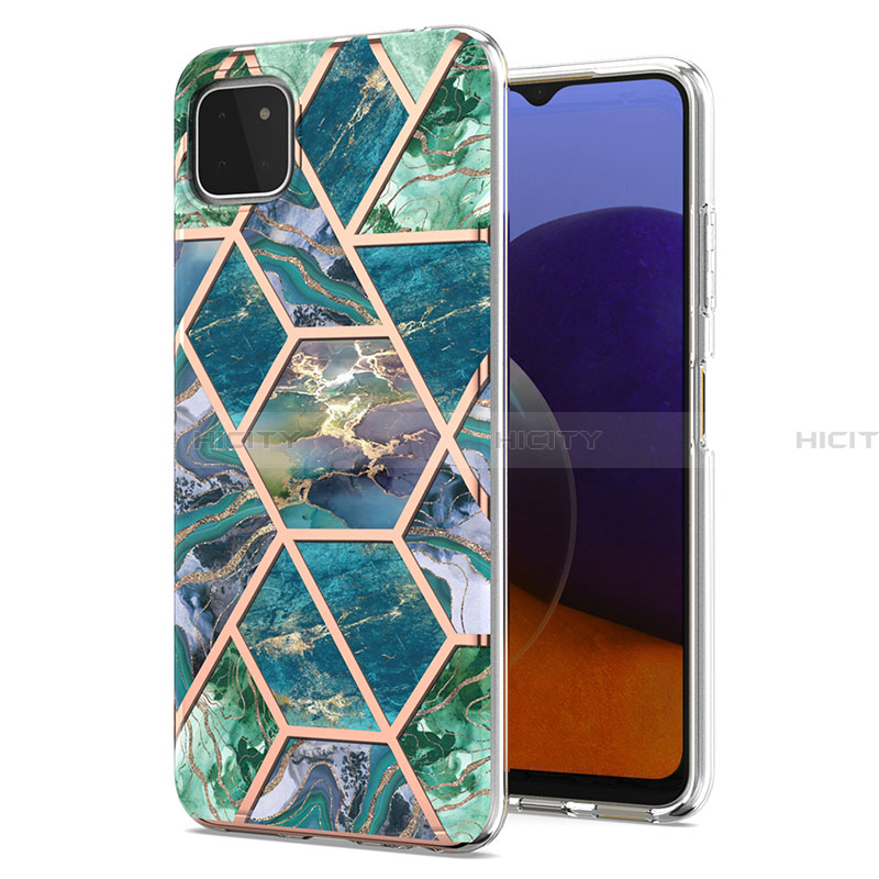 Funda Silicona Gel Goma Patron de Moda Carcasa Y01B para Samsung Galaxy A22 5G Verde Noche