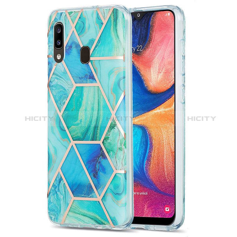 Funda Silicona Gel Goma Patron de Moda Carcasa Y01B para Samsung Galaxy A30 Verde