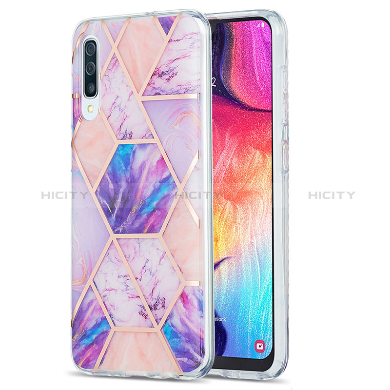 Funda Silicona Gel Goma Patron de Moda Carcasa Y01B para Samsung Galaxy A30S Purpura Claro