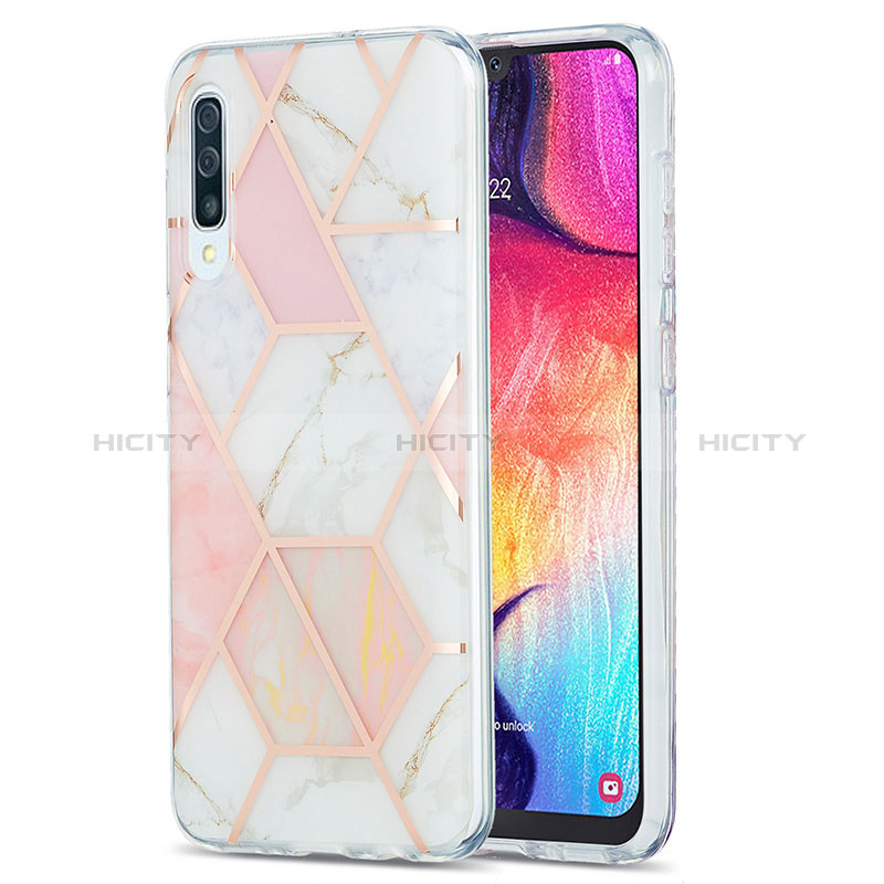 Funda Silicona Gel Goma Patron de Moda Carcasa Y01B para Samsung Galaxy A30S Rosa