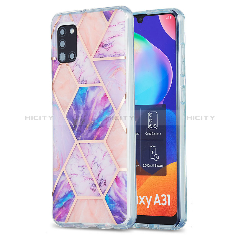 Funda Silicona Gel Goma Patron de Moda Carcasa Y01B para Samsung Galaxy A31 Purpura Claro