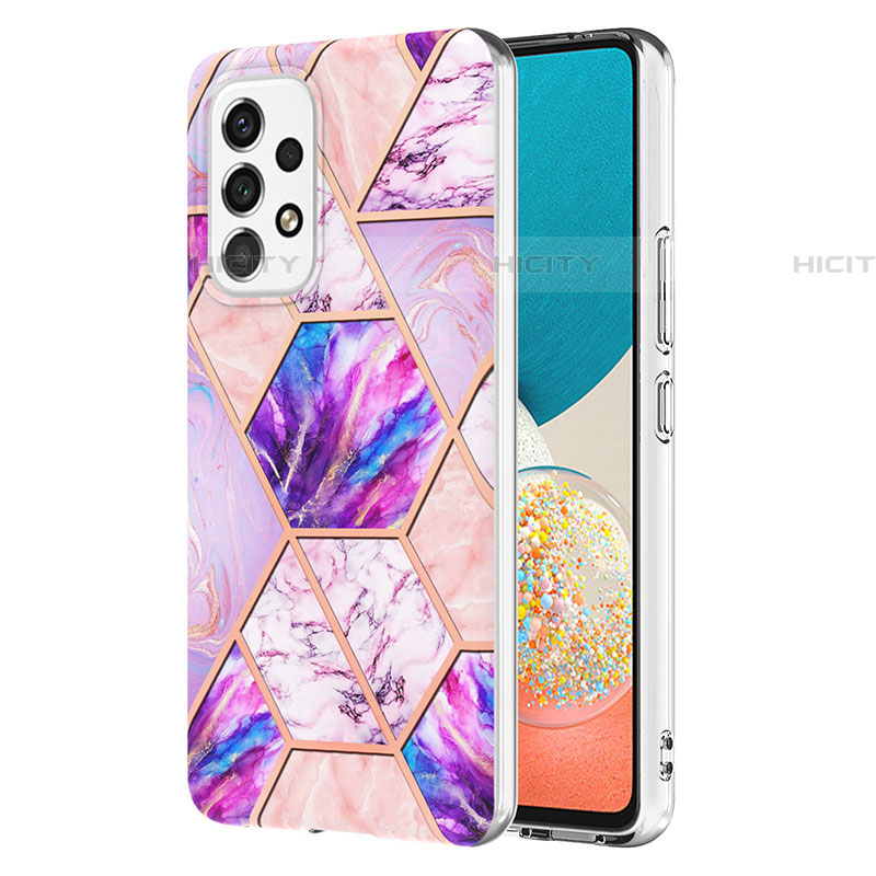 Funda Silicona Gel Goma Patron de Moda Carcasa Y01B para Samsung Galaxy A53 5G Purpura Claro