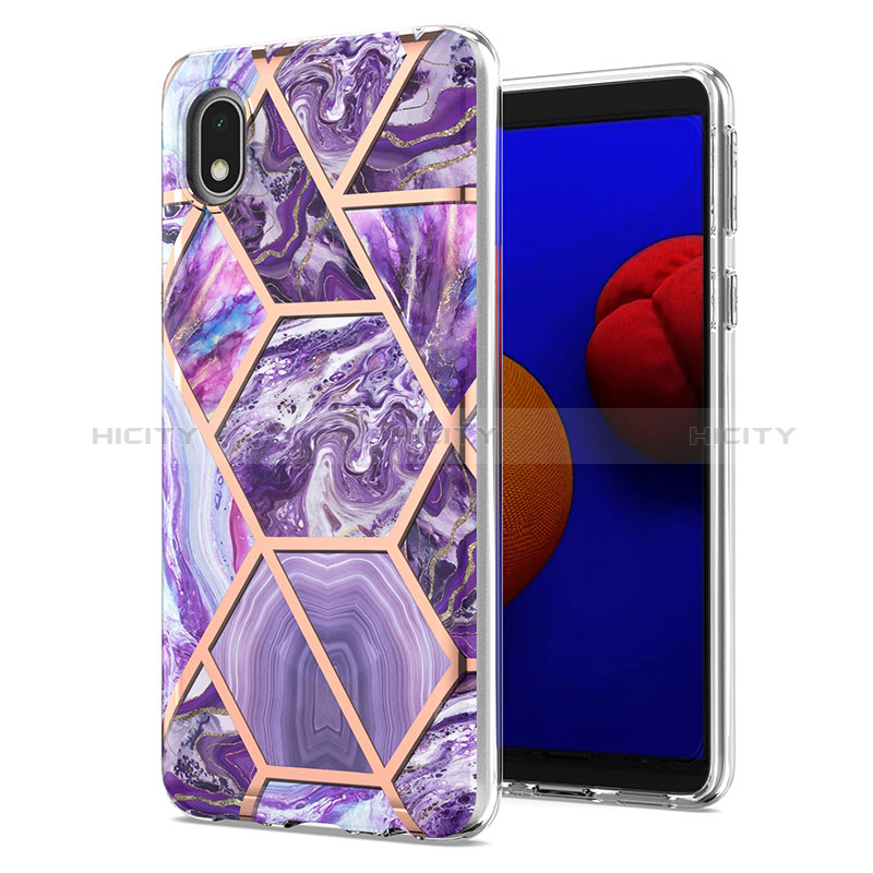 Funda Silicona Gel Goma Patron de Moda Carcasa Y01B para Samsung Galaxy M01 Core Morado