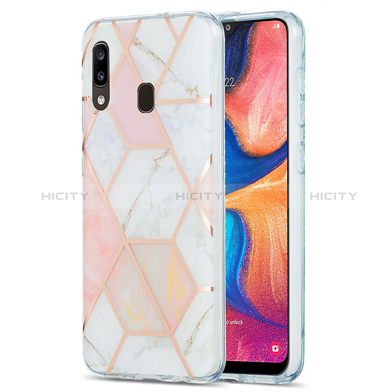 Funda Silicona Gel Goma Patron de Moda Carcasa Y01B para Samsung Galaxy M10S Rosa