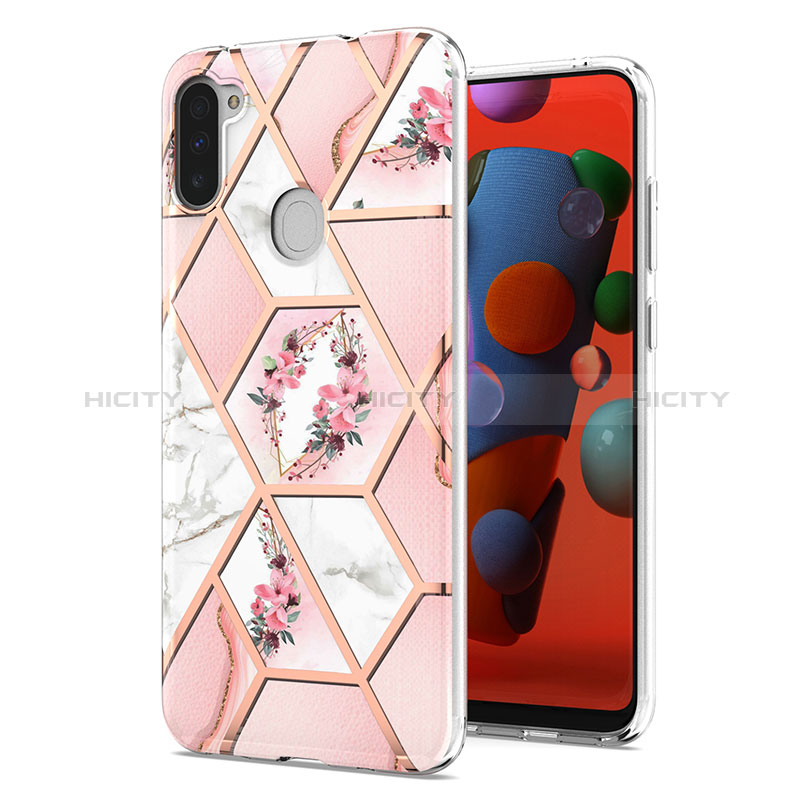 Funda Silicona Gel Goma Patron de Moda Carcasa Y02B para Samsung Galaxy A11 Rosa