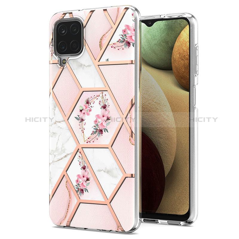 Funda Silicona Gel Goma Patron de Moda Carcasa Y02B para Samsung Galaxy A12 5G Rosa