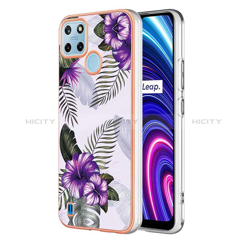 Funda Silicona Gel Goma Patron de Moda Carcasa Y03B para Realme C21Y Morado