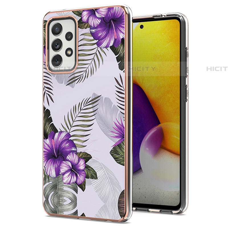 Funda Silicona Gel Goma Patron de Moda Carcasa Y03B para Samsung Galaxy A72 4G Morado