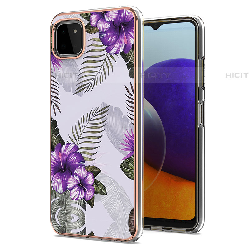 Funda Silicona Gel Goma Patron de Moda Carcasa Y03B para Samsung Galaxy F42 5G Morado