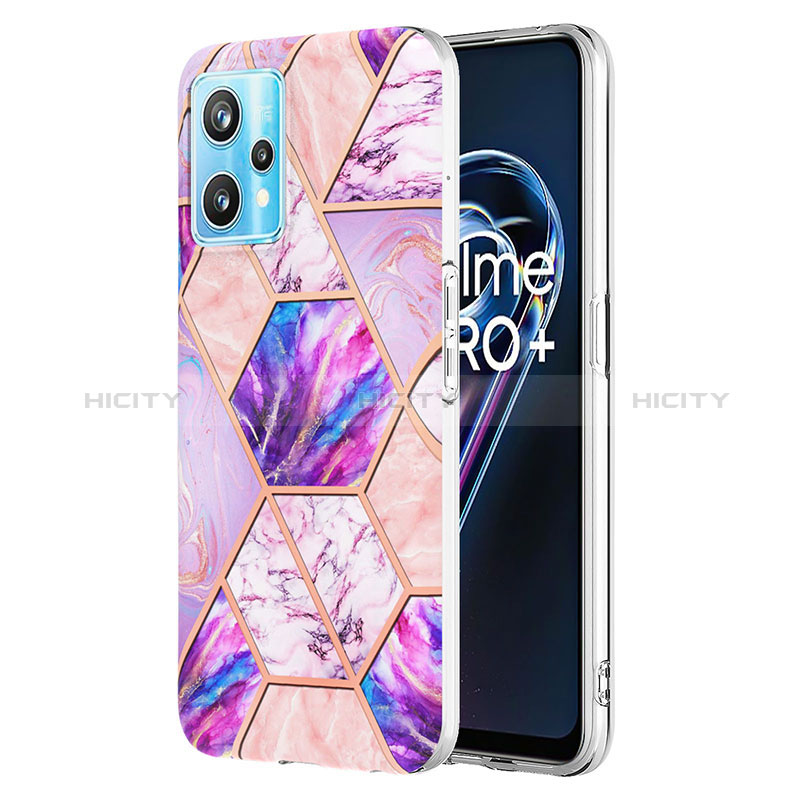 Funda Silicona Gel Goma Patron de Moda Carcasa Y04B para Realme 9 Pro 5G Purpura Claro