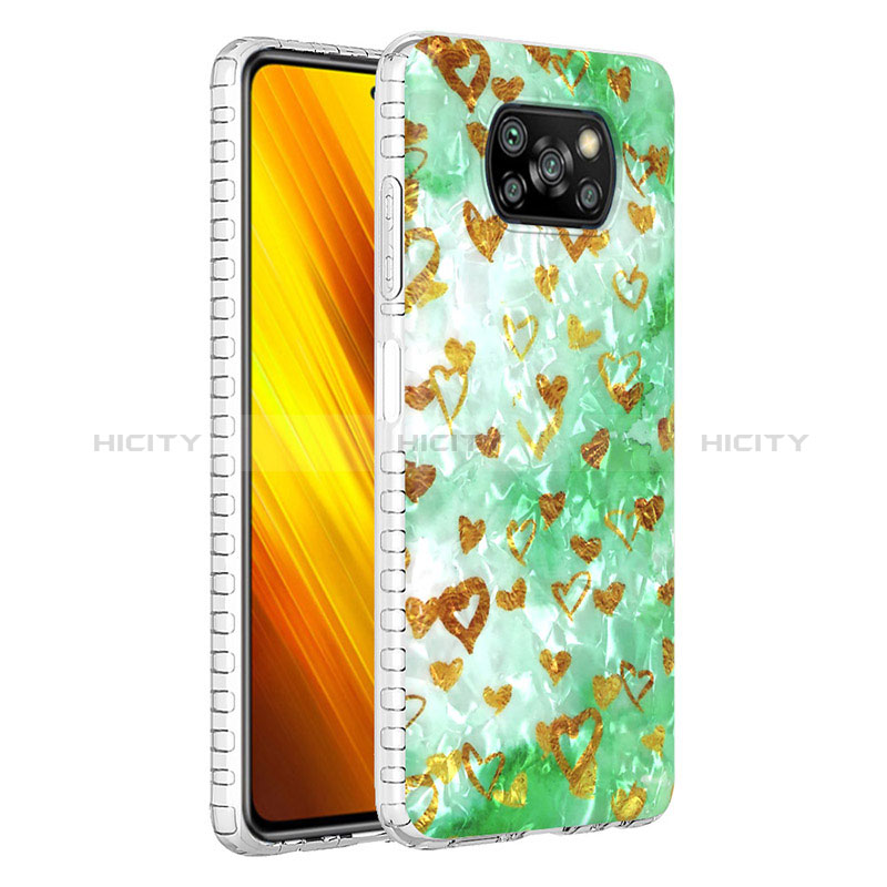 Funda Silicona Gel Goma Patron de Moda Carcasa Y04B para Xiaomi Poco X3 NFC Verde