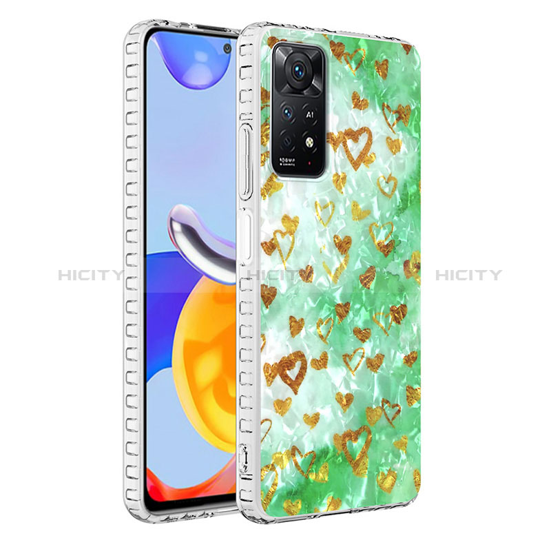 Funda Silicona Gel Goma Patron de Moda Carcasa Y04B para Xiaomi Redmi Note 11 Pro 5G Verde