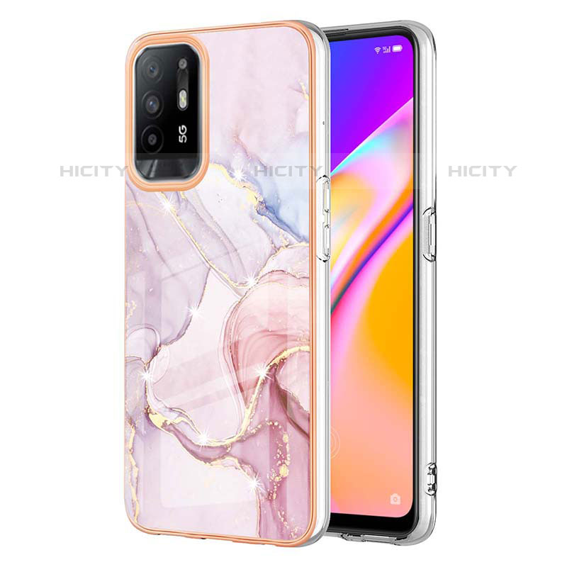 Funda Silicona Gel Goma Patron de Moda Carcasa Y05B para Oppo F19 Pro+ Plus 5G Rosa