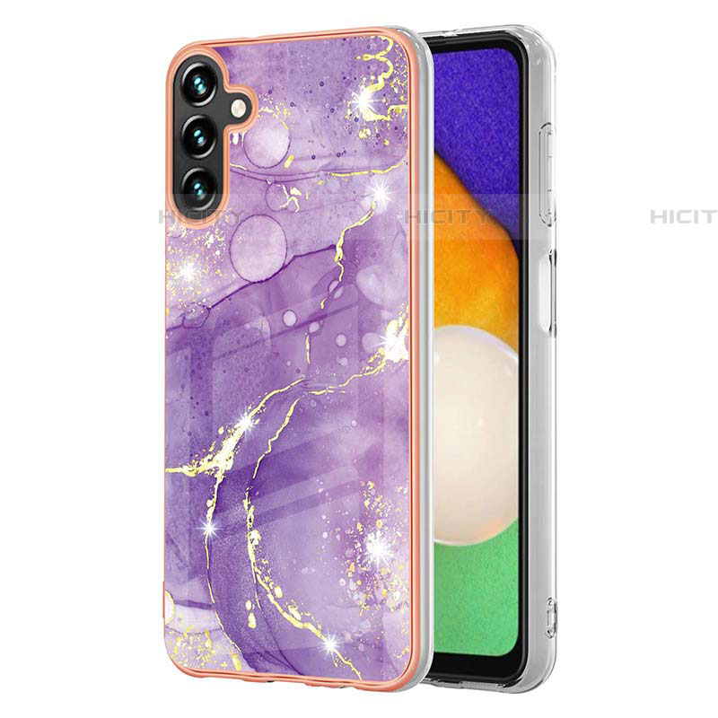 Funda Silicona Gel Goma Patron de Moda Carcasa Y05B para Samsung Galaxy A04s Morado