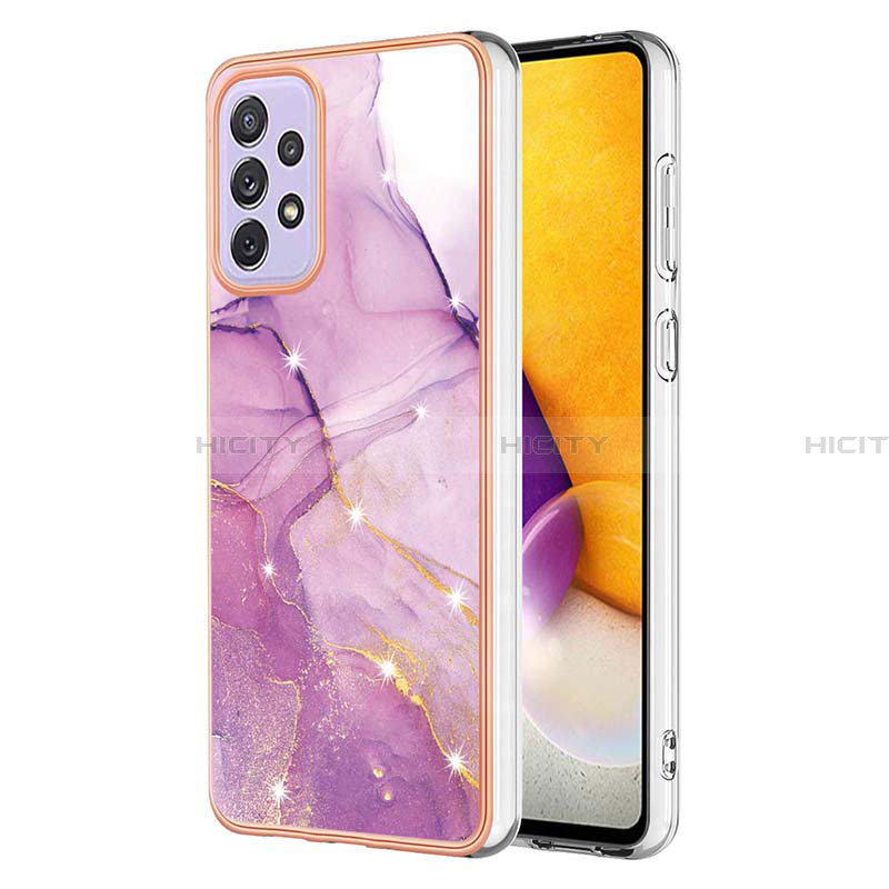 Funda Silicona Gel Goma Patron de Moda Carcasa Y05B para Samsung Galaxy A13 4G Purpura Claro