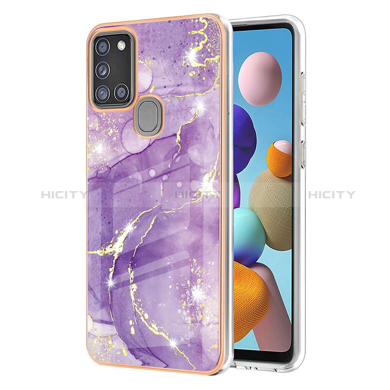 Funda Silicona Gel Goma Patron de Moda Carcasa Y05B para Samsung Galaxy A21s Morado