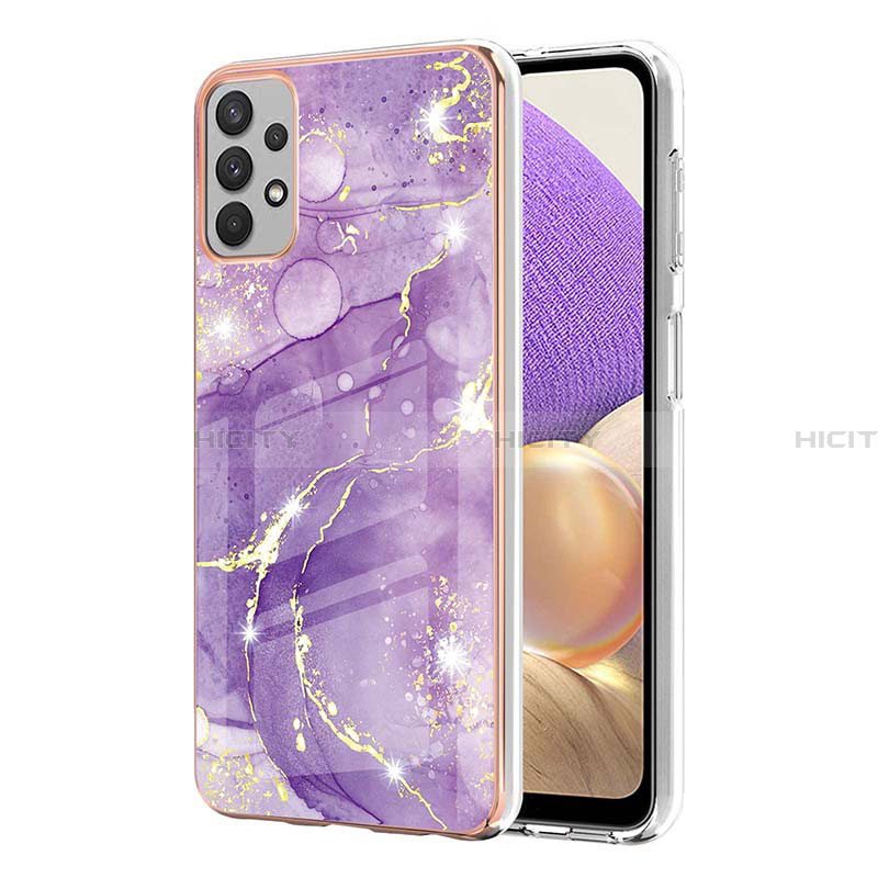 Funda Silicona Gel Goma Patron de Moda Carcasa Y05B para Samsung Galaxy A32 5G Morado