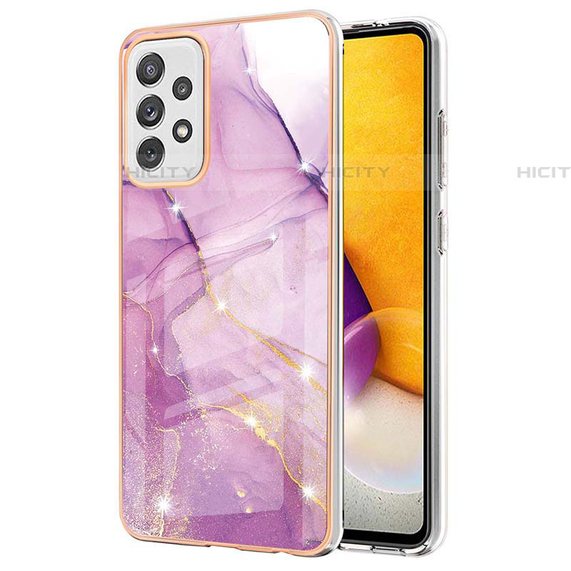 Funda Silicona Gel Goma Patron de Moda Carcasa Y05B para Samsung Galaxy A72 4G Purpura Claro