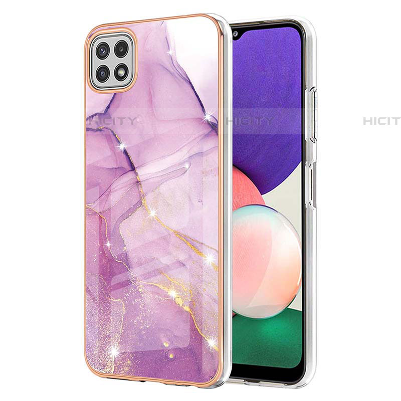 Funda Silicona Gel Goma Patron de Moda Carcasa Y05B para Samsung Galaxy F42 5G Purpura Claro