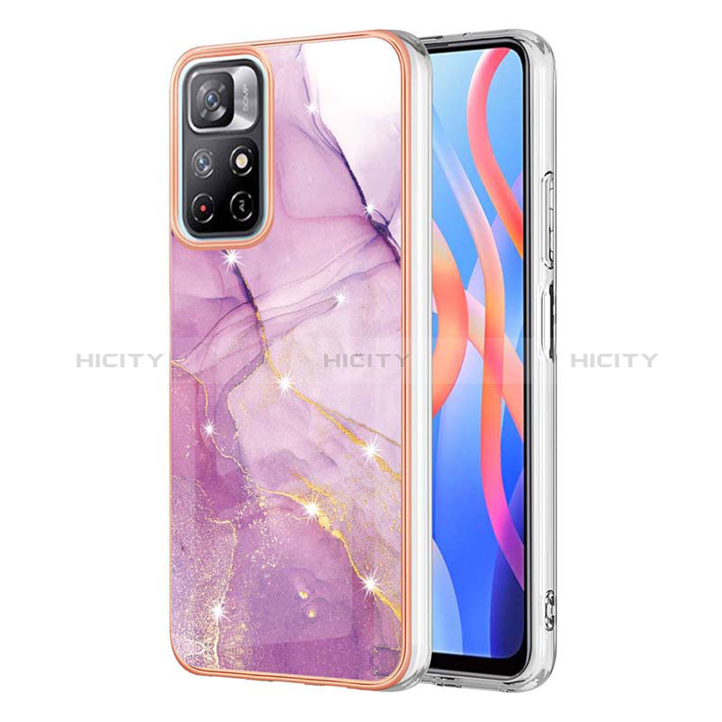 Funda Silicona Gel Goma Patron de Moda Carcasa Y05B para Xiaomi Poco M4 Pro 5G Purpura Claro