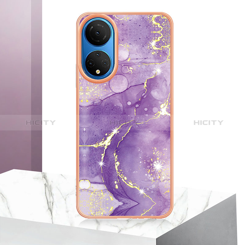 Funda Silicona Gel Goma Patron de Moda Carcasa Y06B para Huawei Honor X7 Morado