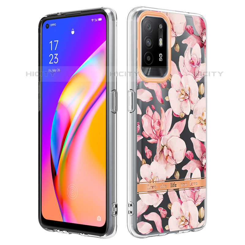 Funda Silicona Gel Goma Patron de Moda Carcasa Y06B para Oppo F19 Pro+ Plus 5G Rosa