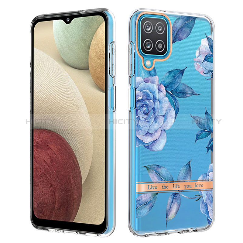 Funda Silicona Gel Goma Patron de Moda Carcasa Y06B para Samsung Galaxy A12 5G Azul