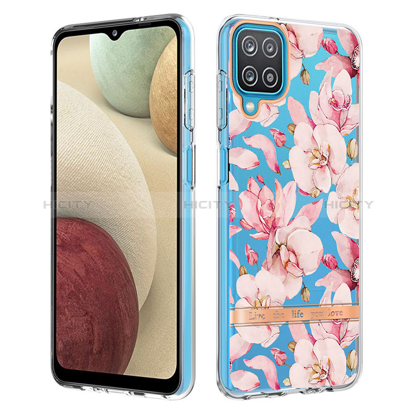 Funda Silicona Gel Goma Patron de Moda Carcasa Y06B para Samsung Galaxy A12 Rosa