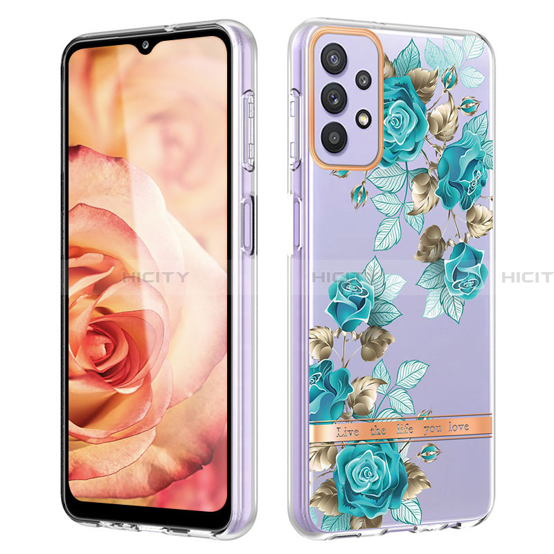 Funda Silicona Gel Goma Patron de Moda Carcasa Y06B para Samsung Galaxy A13 4G Cian