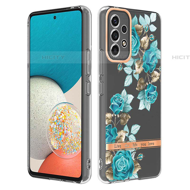 Funda Silicona Gel Goma Patron de Moda Carcasa Y06B para Samsung Galaxy A53 5G Cian