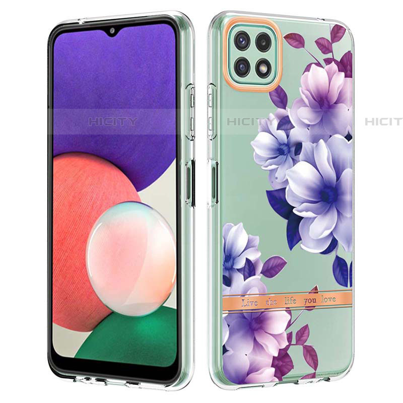 Funda Silicona Gel Goma Patron de Moda Carcasa Y06B para Samsung Galaxy F42 5G Morado