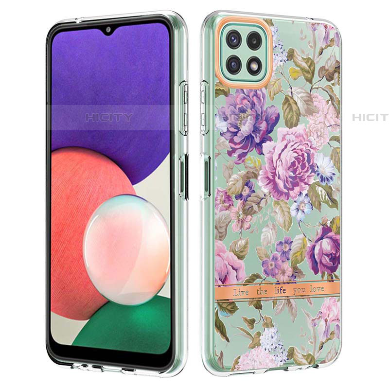 Funda Silicona Gel Goma Patron de Moda Carcasa Y06B para Samsung Galaxy F42 5G Purpura Claro