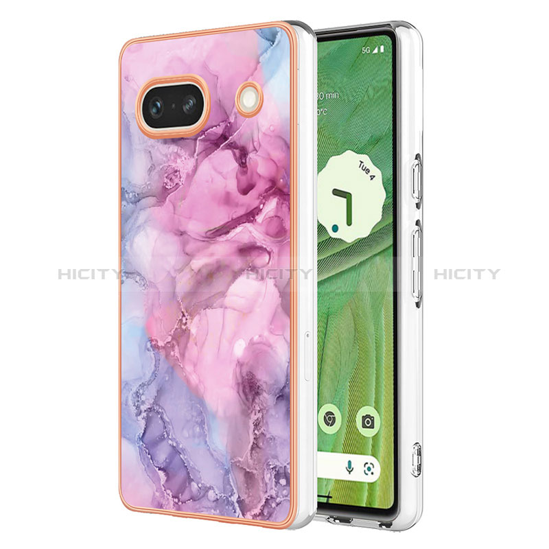 Funda Silicona Gel Goma Patron de Moda Carcasa Y07B para Google Pixel 7a 5G Rosa