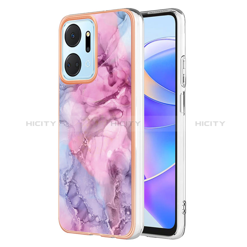 Funda Silicona Gel Goma Patron de Moda Carcasa Y07B para Huawei Honor X7a Purpura Claro