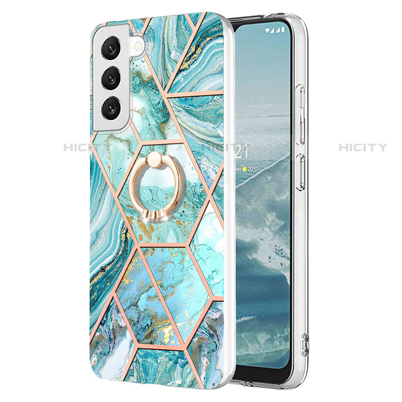 Funda Silicona Gel Goma Patron de Moda Carcasa Y13B para Samsung Galaxy S21 5G Cian