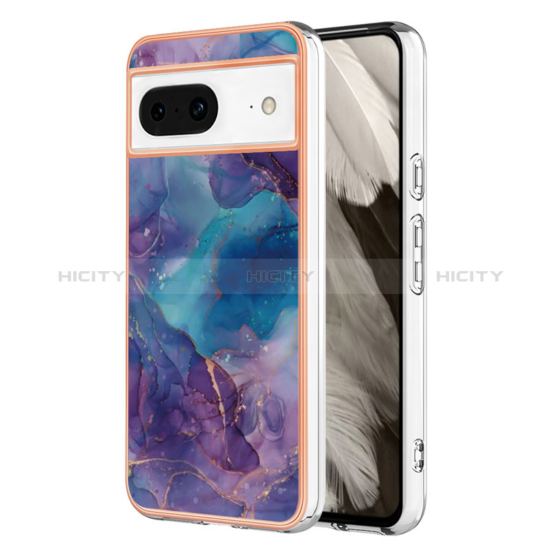 Funda Silicona Gel Goma Patron de Moda Carcasa YB1 para Google Pixel 8 5G Morado