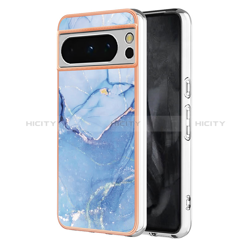 Funda Silicona Gel Goma Patron de Moda Carcasa YB1 para Google Pixel 8 Pro 5G Azul