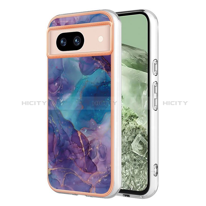 Funda Silicona Gel Goma Patron de Moda Carcasa YB1 para Google Pixel 8a 5G Morado