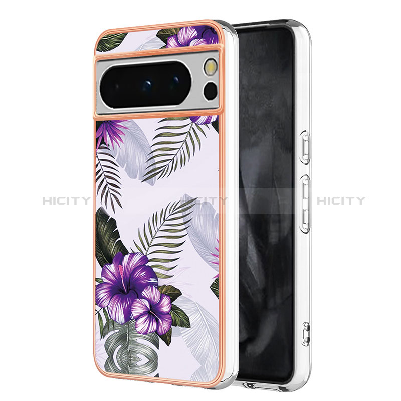 Funda Silicona Gel Goma Patron de Moda Carcasa YB3 para Google Pixel 8 Pro 5G Morado