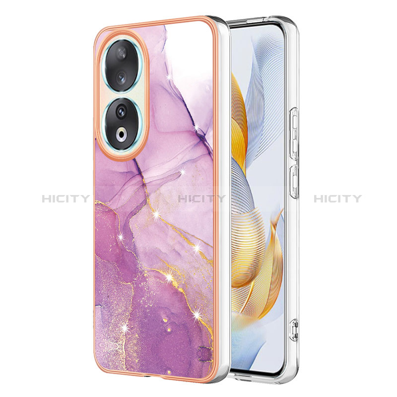 Funda Silicona Gel Goma Patron de Moda Carcasa YB5 para Huawei Honor 90 5G Purpura Claro