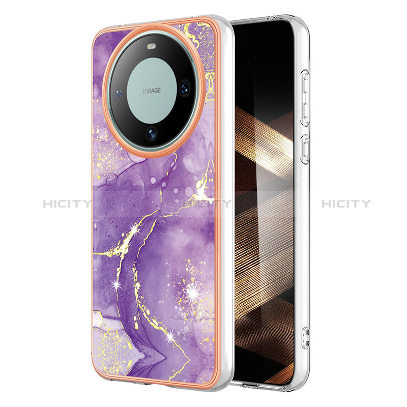 Funda Silicona Gel Goma Patron de Moda Carcasa YB5 para Huawei Mate 60 Pro Morado