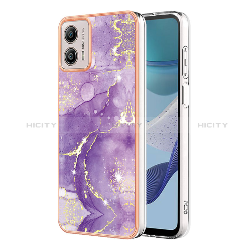 Funda Silicona Gel Goma Patron de Moda Carcasa YB5 para Motorola Moto G53j 5G Morado